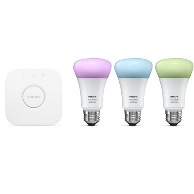 PACK PHILIPS HUE (3 AMPOULES COULEURS + 1 BRIDGE) - 1822504 - 1 - Somfy